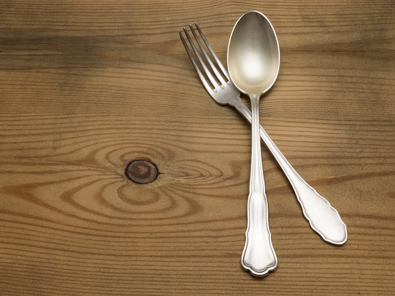 Silver spoon and fork
